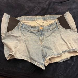 Maternity jean shorts